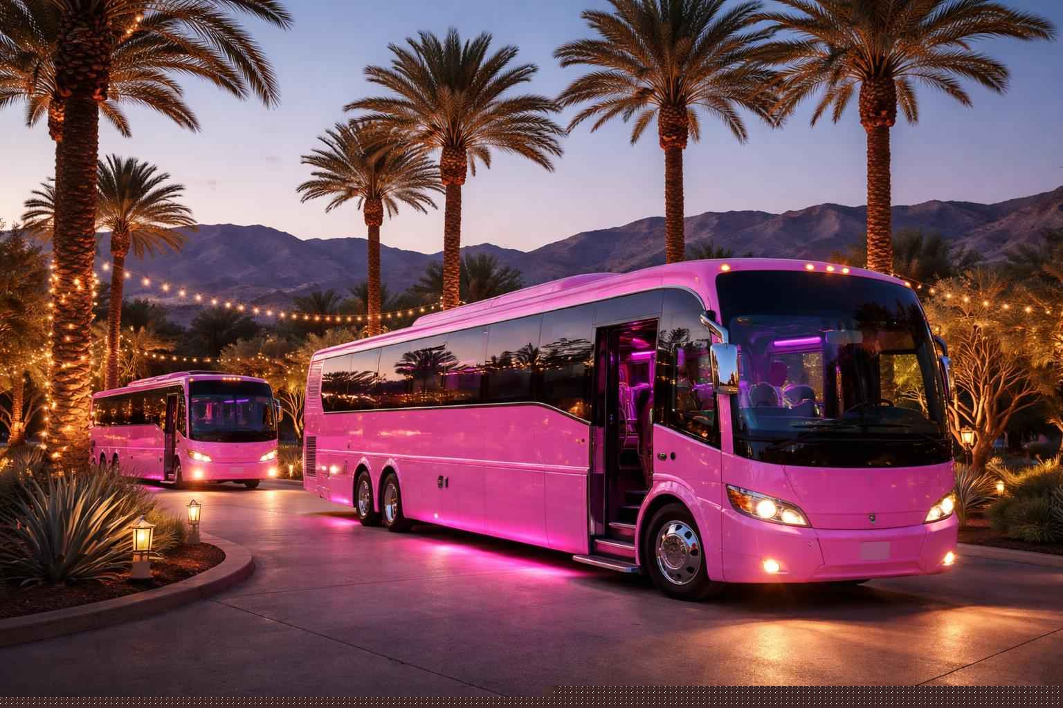 Borrego Springs California Pink Party Buses