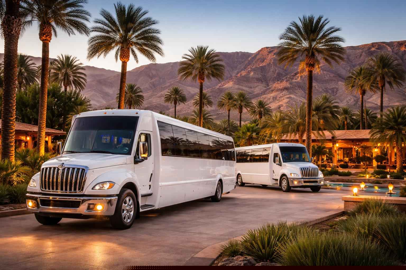 Borrego Springs California White Party Buses