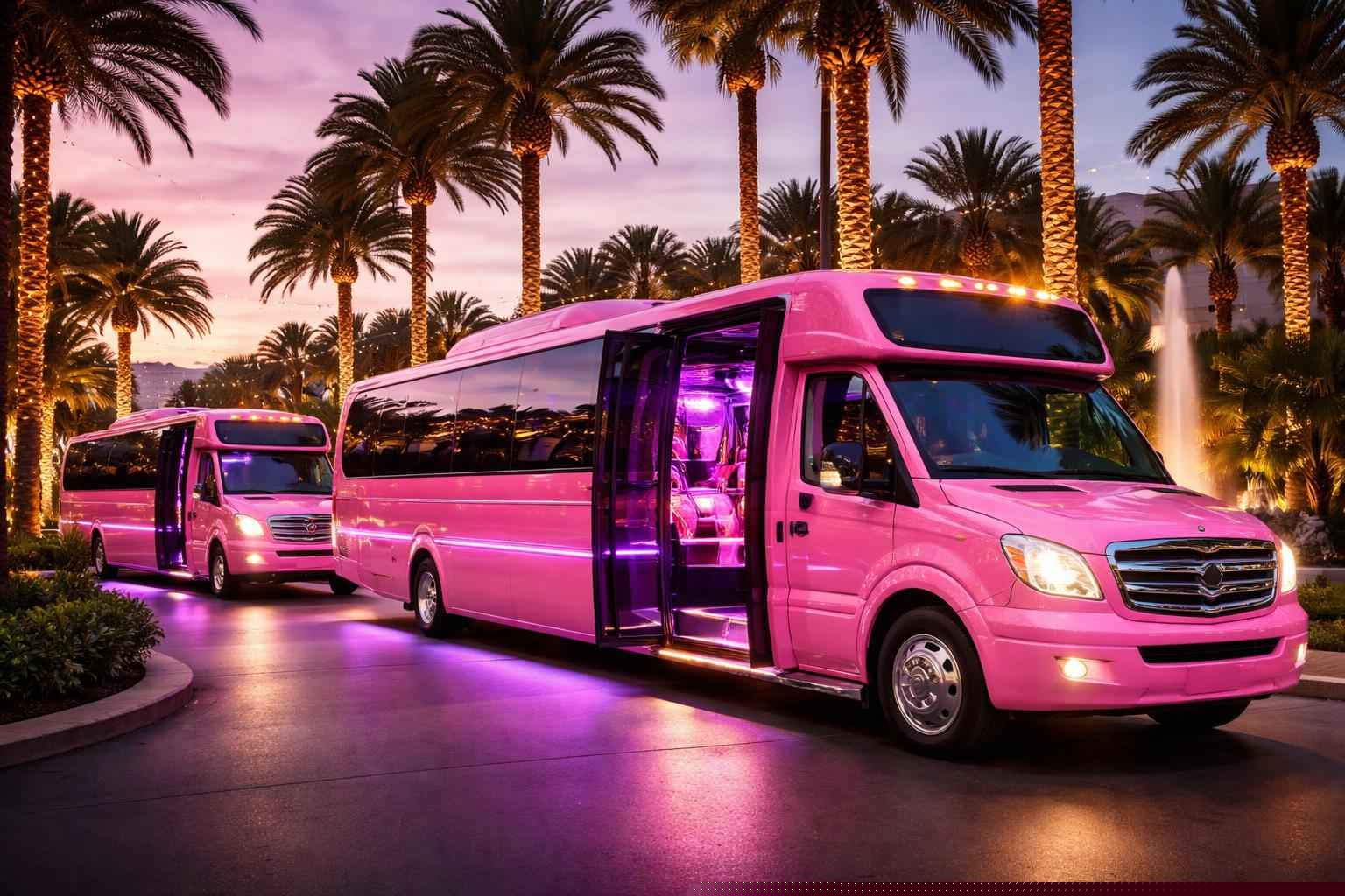 Pink Party Bus Rental In Bostonia California Bostonia California Pink Party Buses