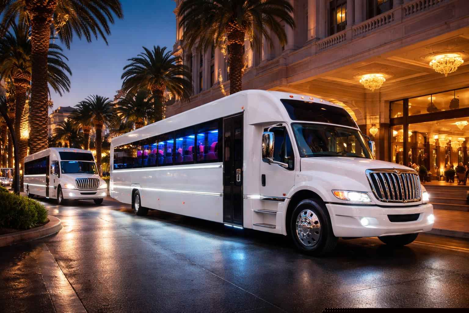 Bostonia California White Party Buses