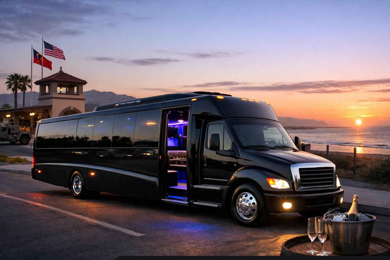 Black Party Bus Rental In Camp Pendleton Mainside California Camp Pendleton Mainside California Black Party Bus Service