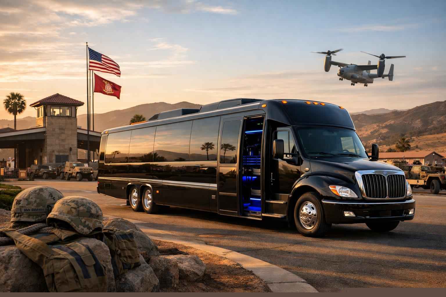 Limo Bus Rental In Camp Pendleton Mainside California Camp Pendleton Mainside California Limo Bus Service