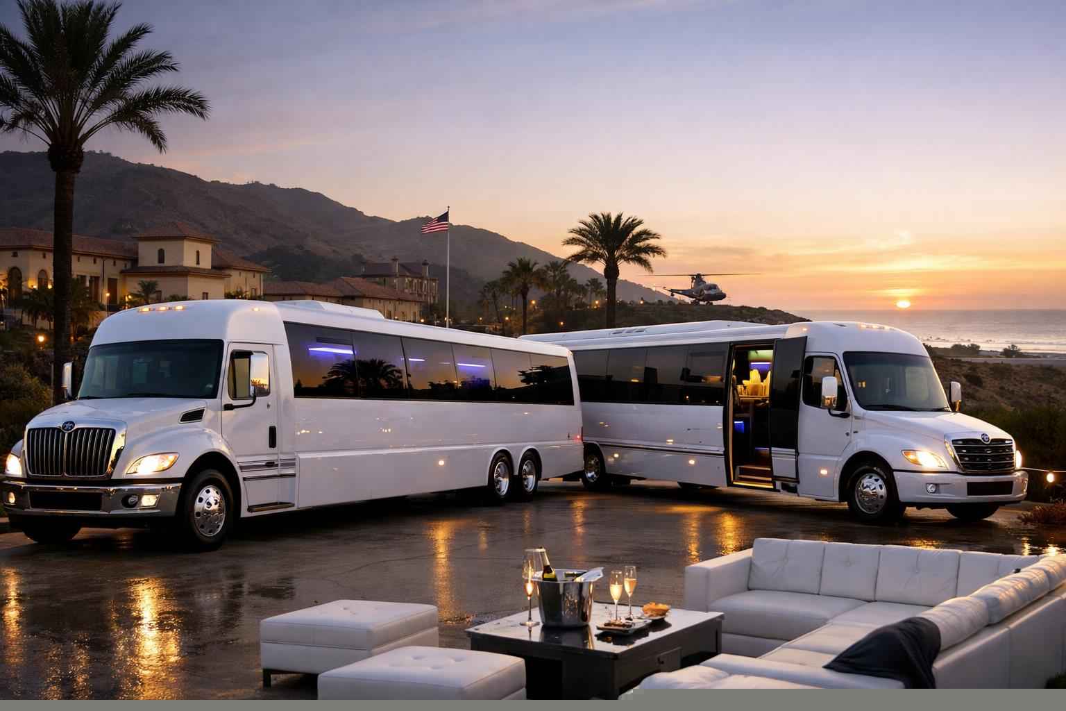 Camp Pendleton Mainside California White Party Buses