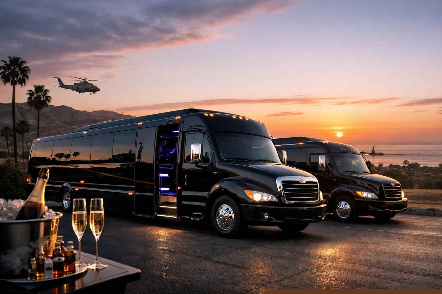 Black Party Bus Rental In Camp Pendleton South California Camp Pendleton South California Black Party Buses