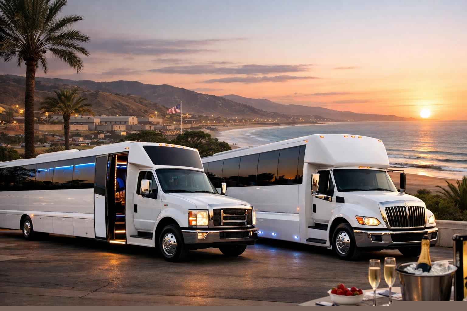 White Party Bus Rental In Camp Pendleton South California Camp Pendleton South California White Party Buses