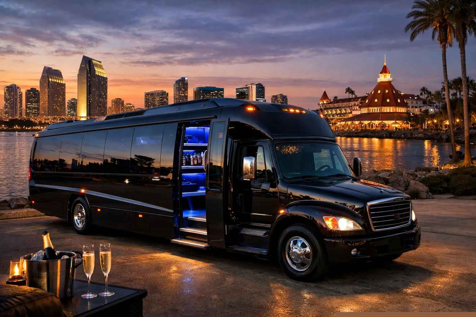 Coronado California Black Party Bus Rental