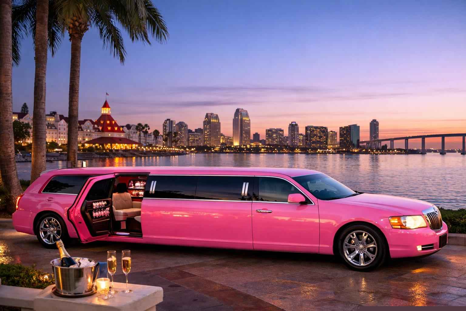 Pink Limo Rental In Coronado California Coronado California Pink Limo Rental