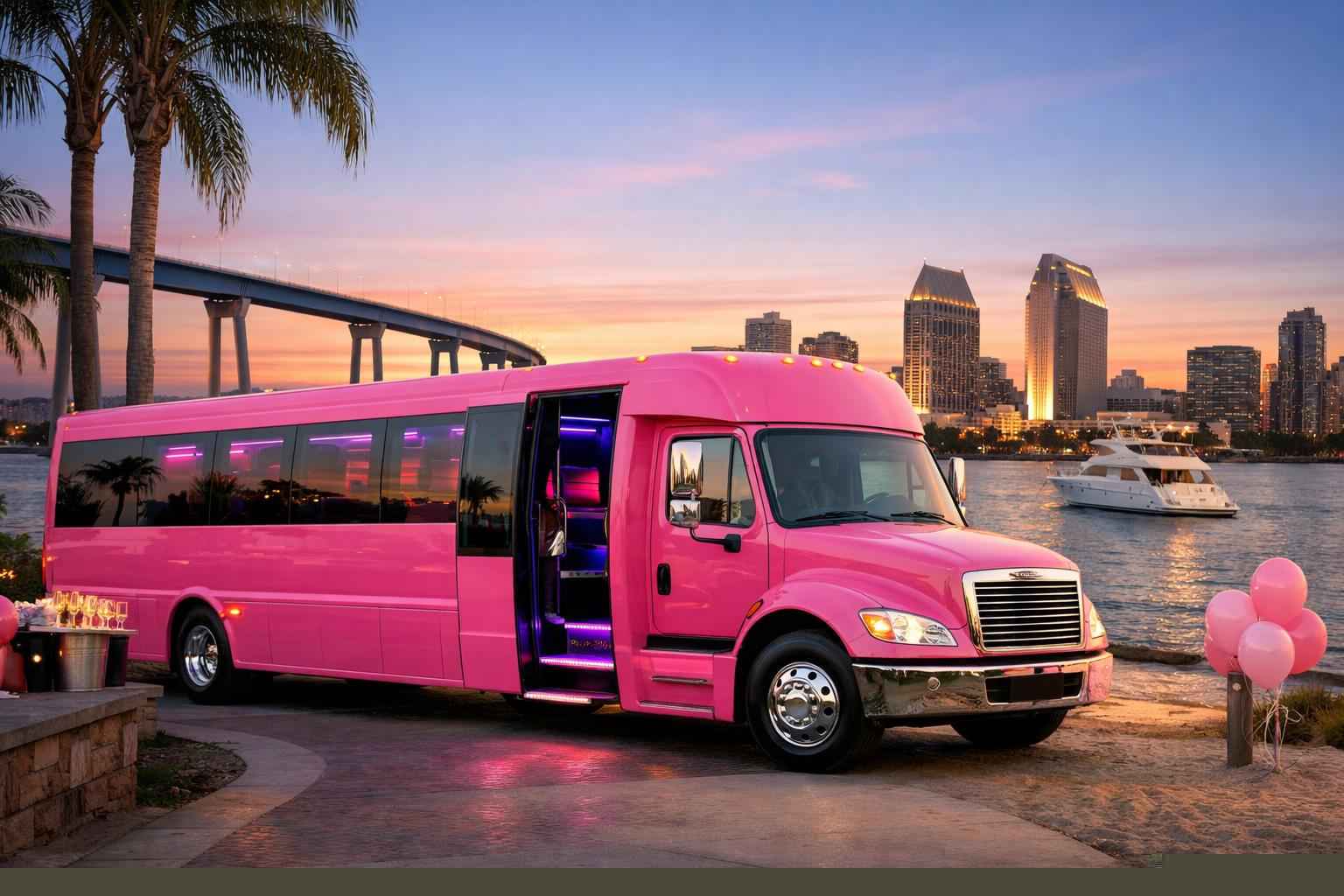 Coronado California Pink Party Bus Rental