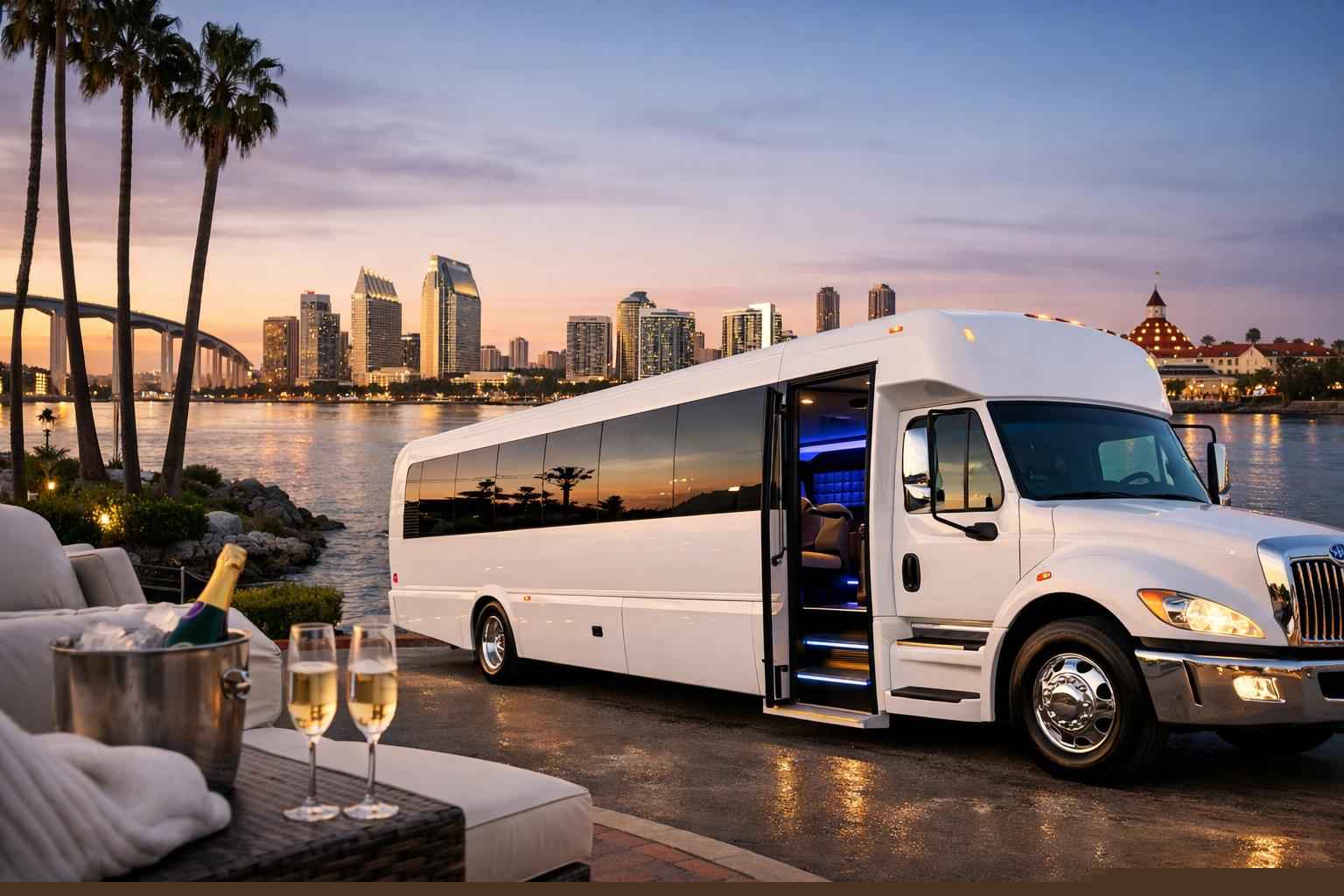 Coronado California White Party Bus Rental