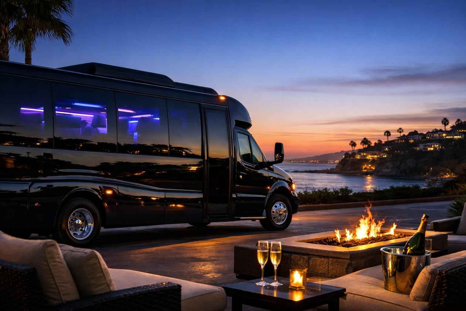 Del Mar California Black Party Bus Rental