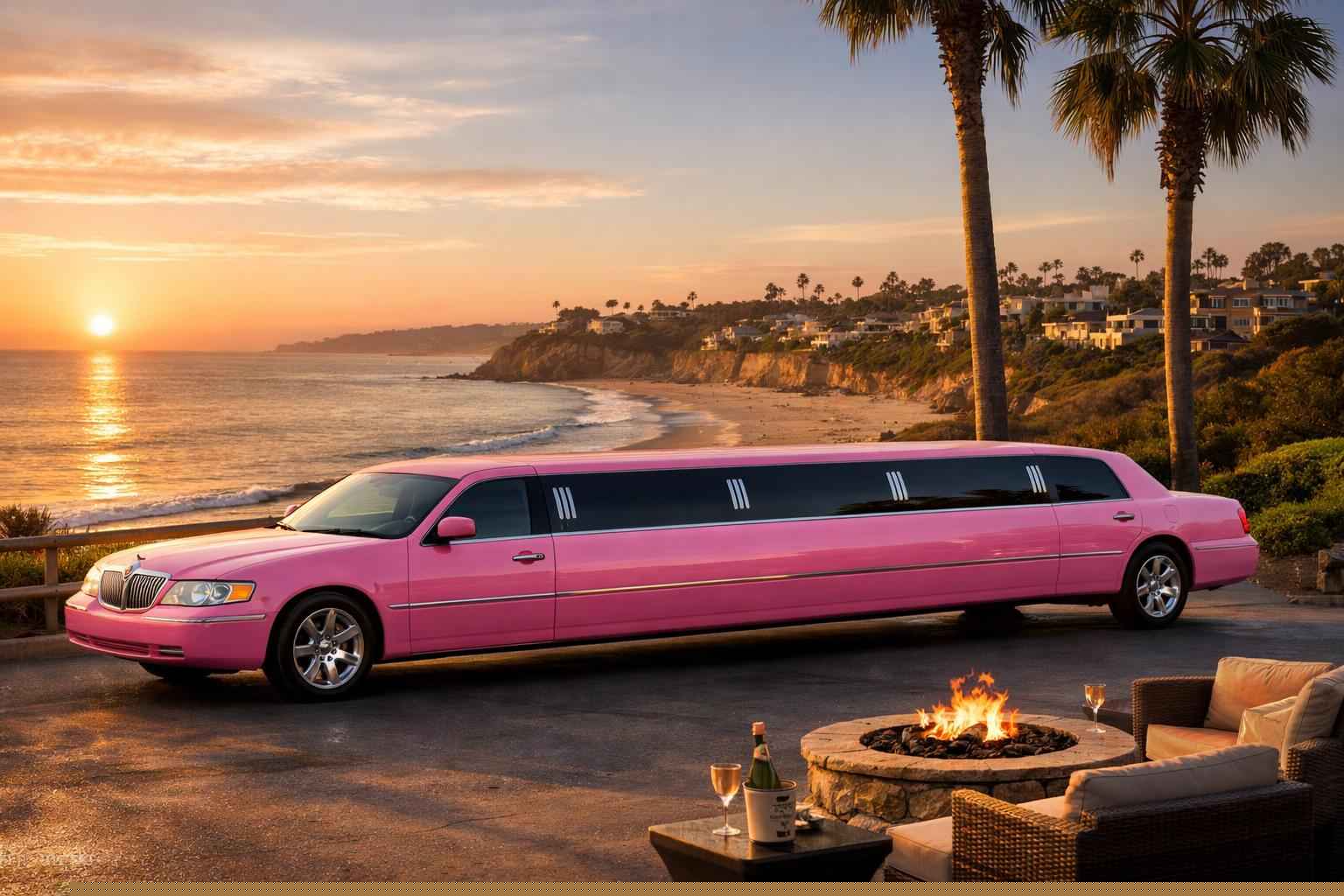 Del Mar California Pink Limo Rental