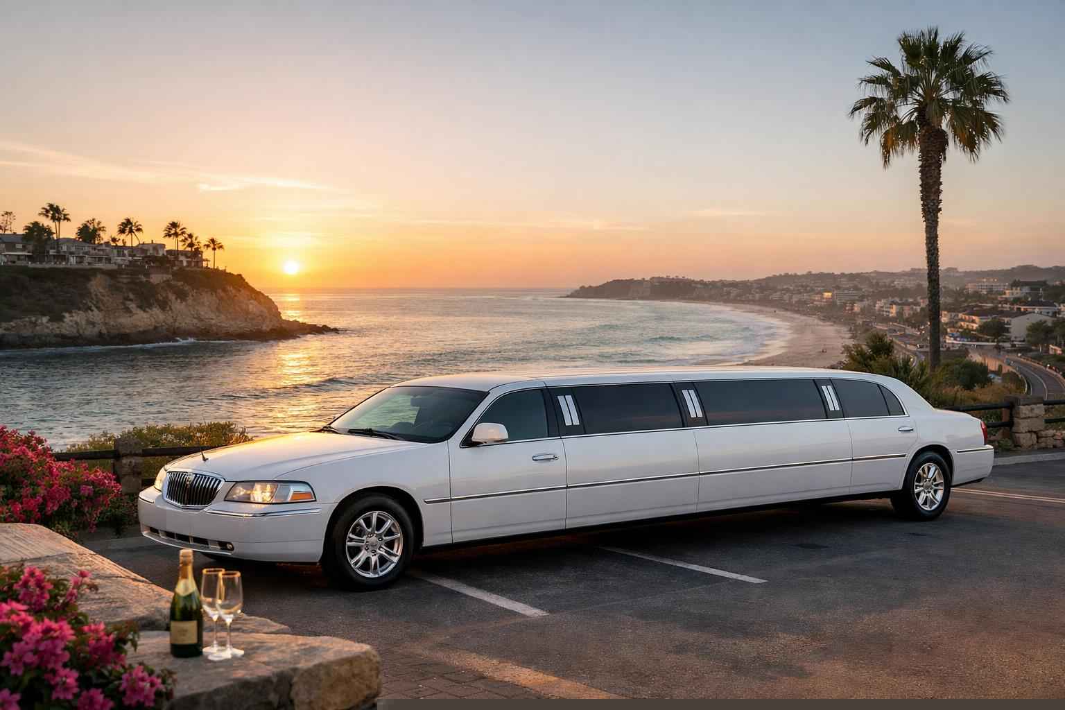 Del Mar California White Limo Rental