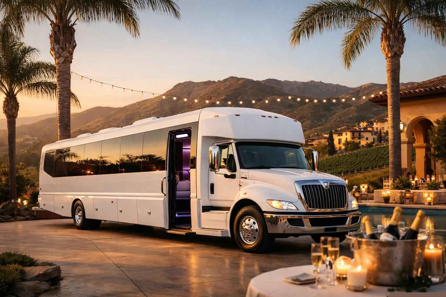 Escondido California White Party Bus Rental