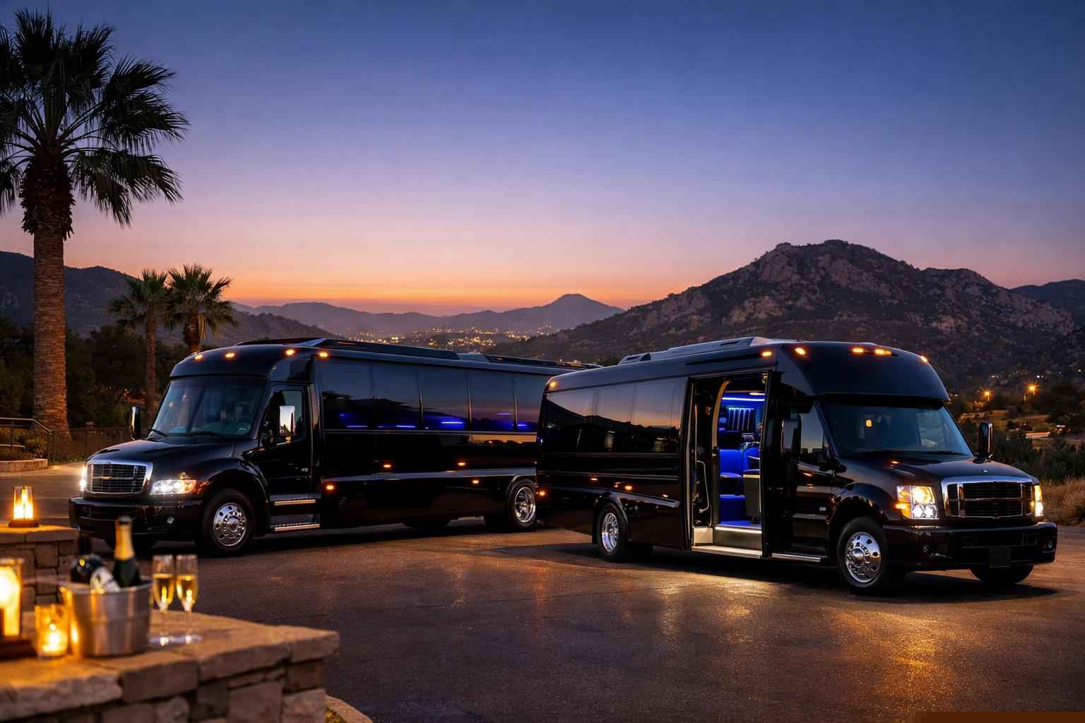 Granite Hills California Black Party Buses