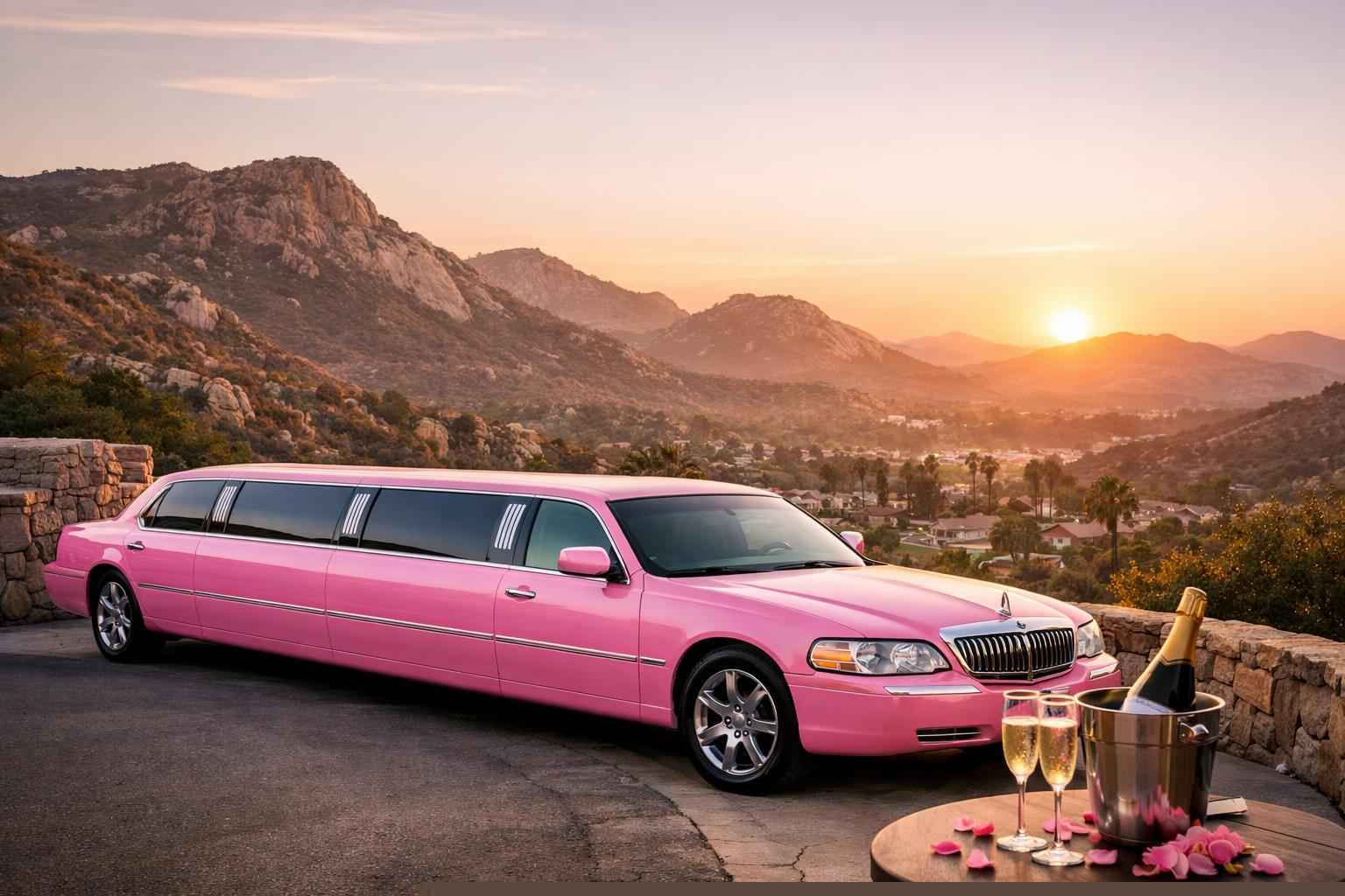 Pink Limo Rental In Granite Hills California Granite Hills California Pink Limos