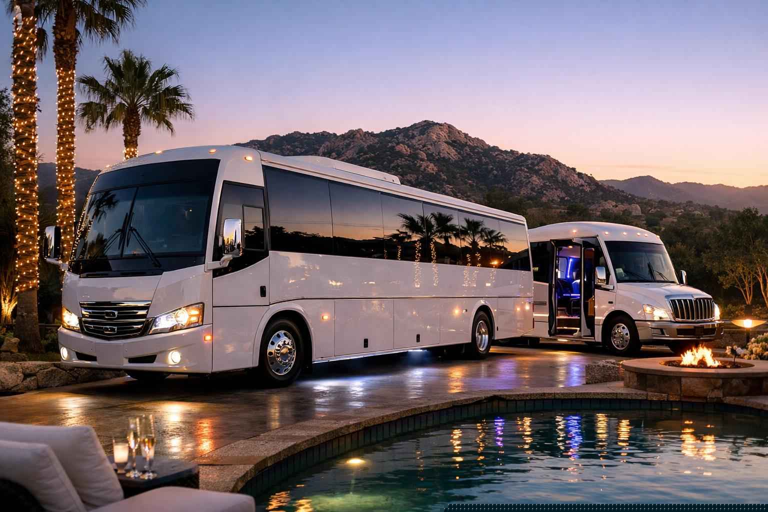White Party Bus Rental In Granite Hills California Granite Hills California White Party Buses