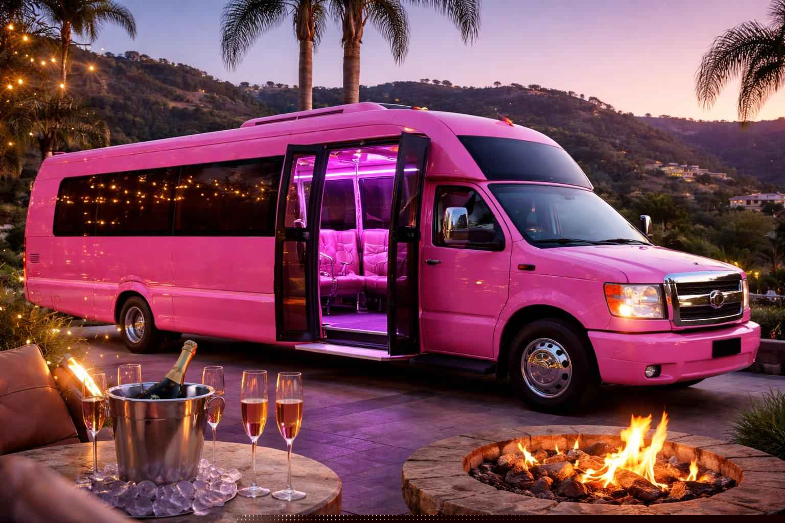 Hidden Meadows Ca Pink Party Bus Service
