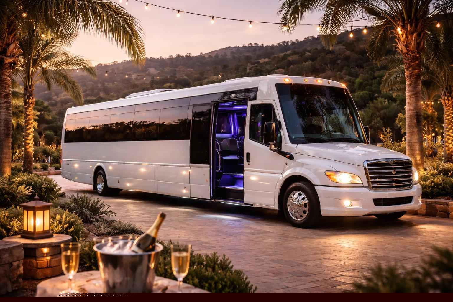 Hidden Meadows Ca White Party Bus Service