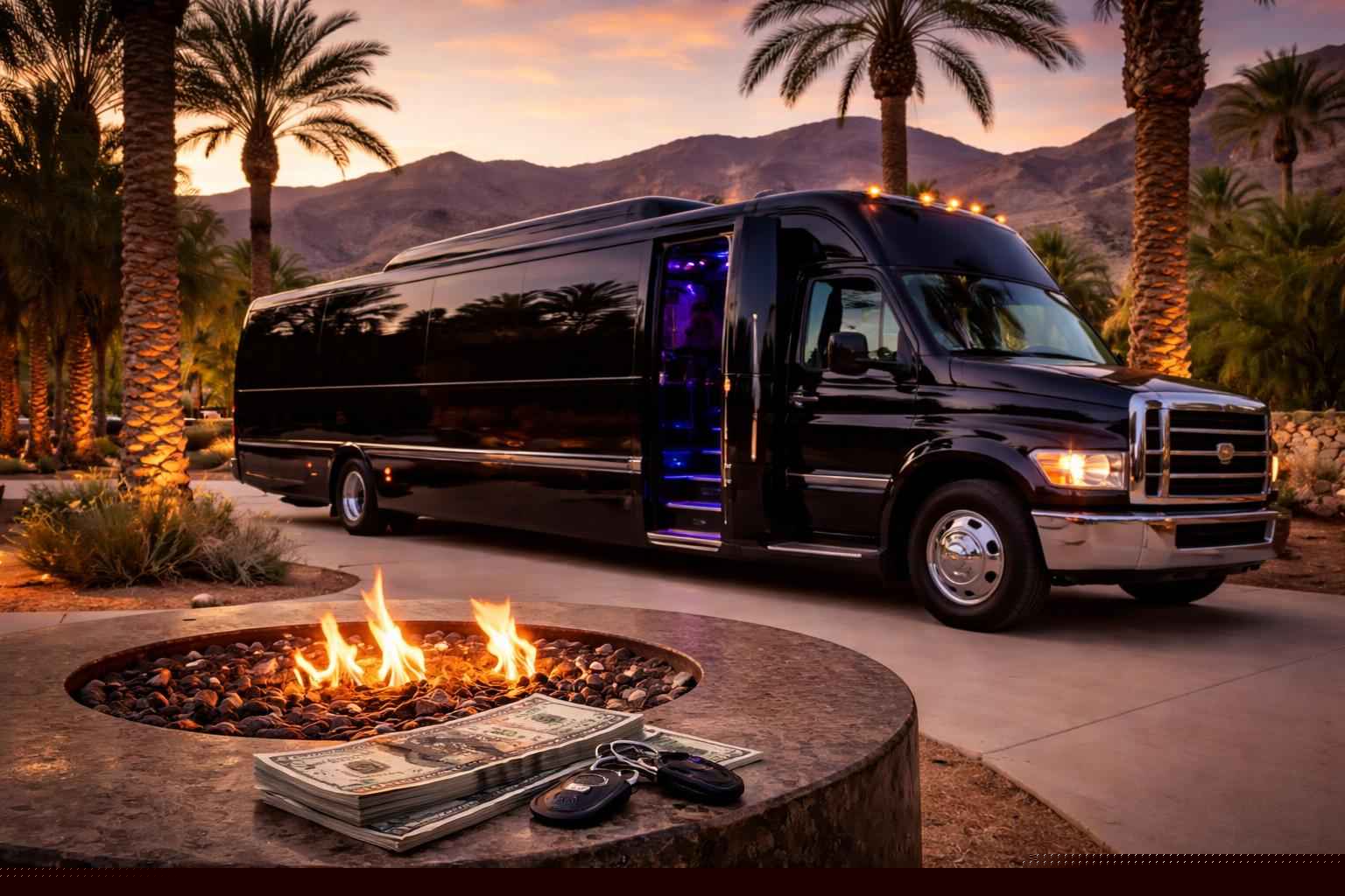 How Much Does Black Party Bus Rental Cost In Borrego Springs California?