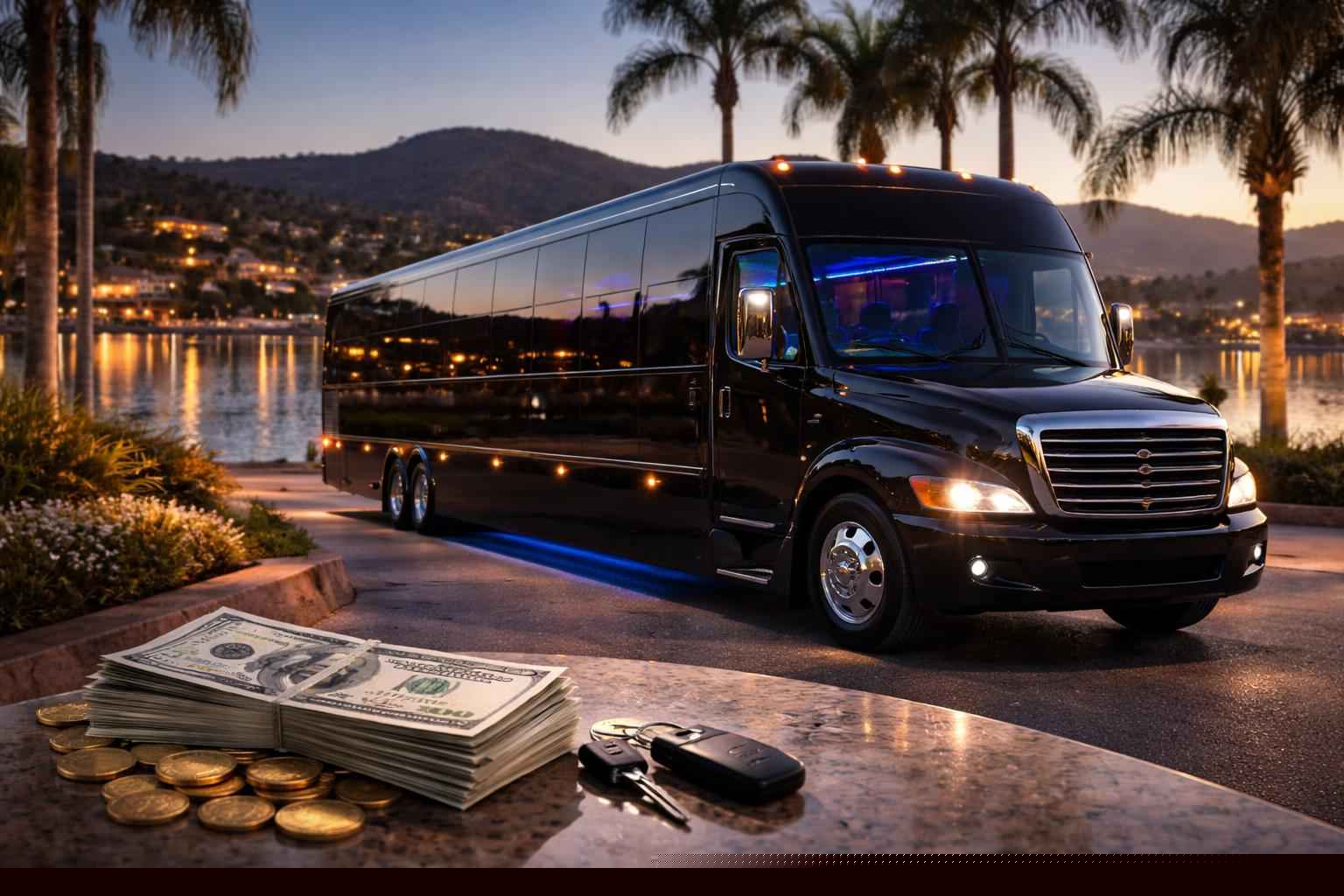 How Much Does Black Party Bus Rental Cost In Lake San Marcos California?