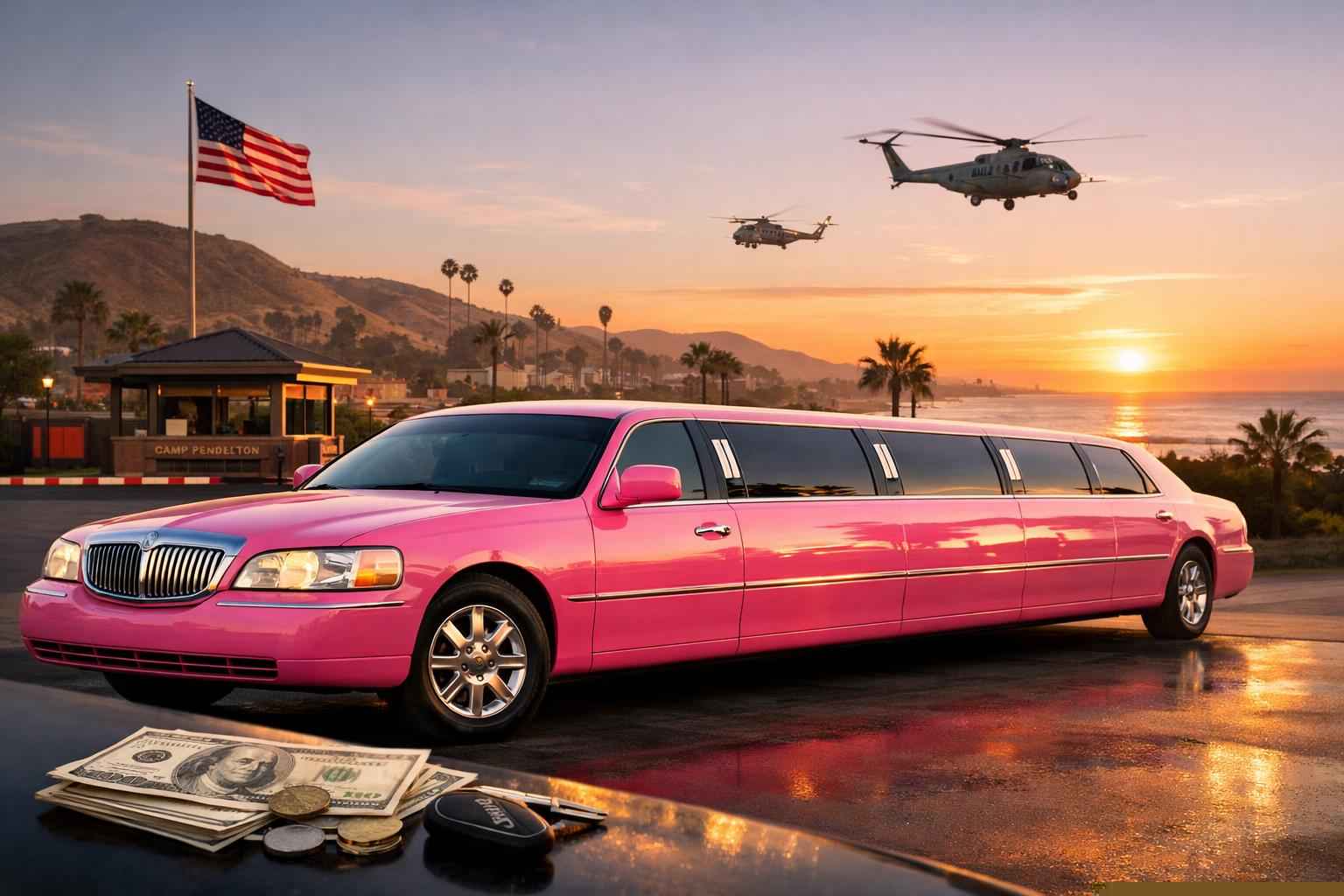 How Much Does Pink Limo Rental Cost In Camp Pendleton South California?