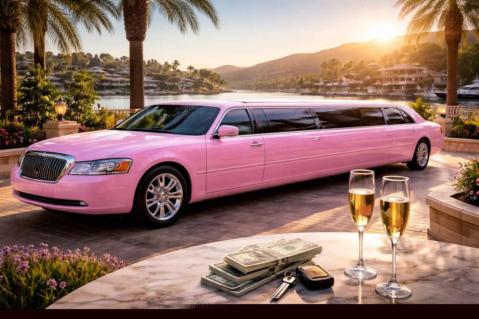 How Much Does Pink Limo Rental Cost In Lake San Marcos California?