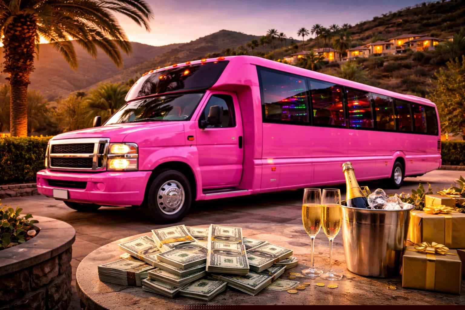 How Much Does Pink Party Bus Rental Cost In Jamul California?