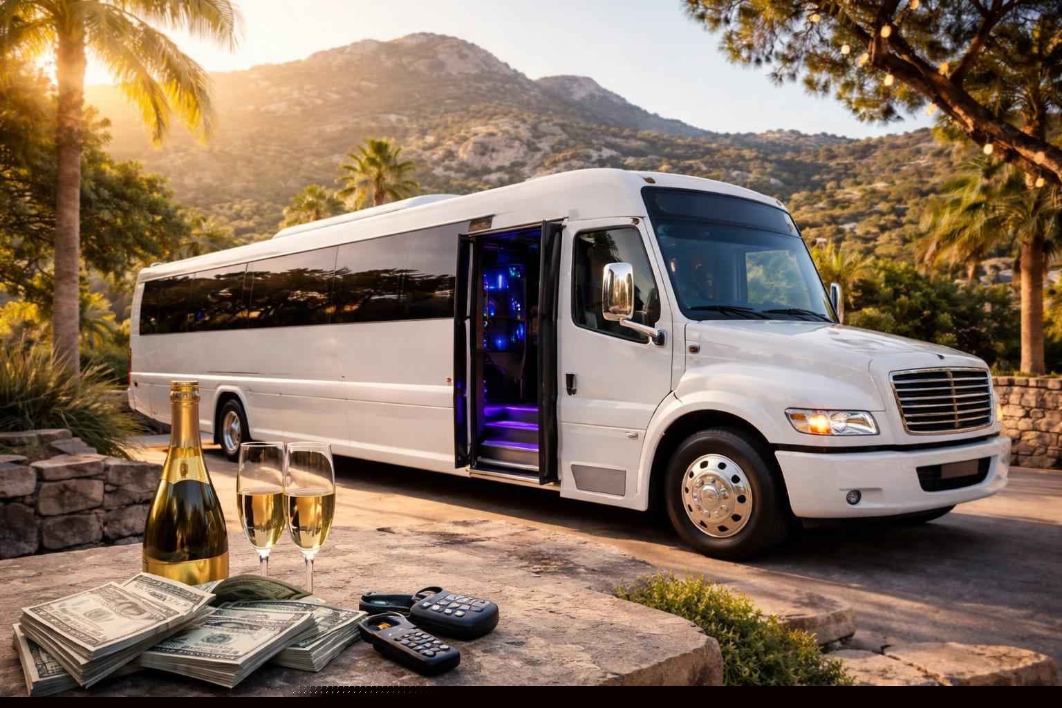How Much Does White Party Bus Rental Cost In Alpine California