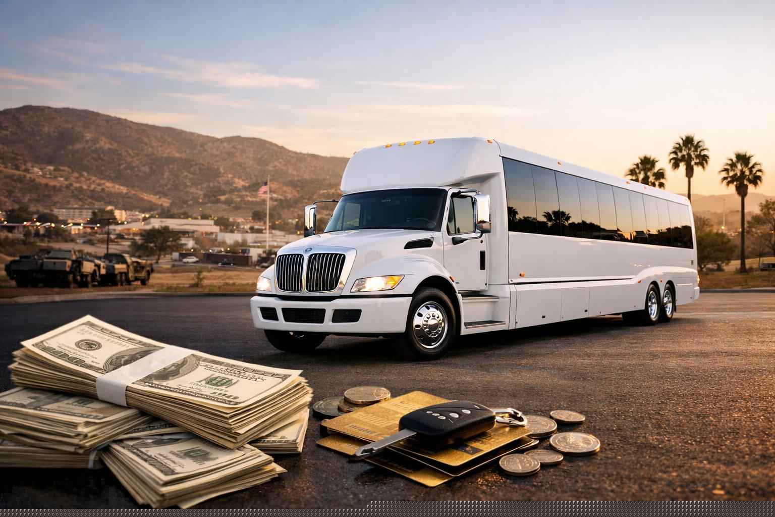 How Much Does White Party Bus Rental Cost In Camp Pendleton Mainside California