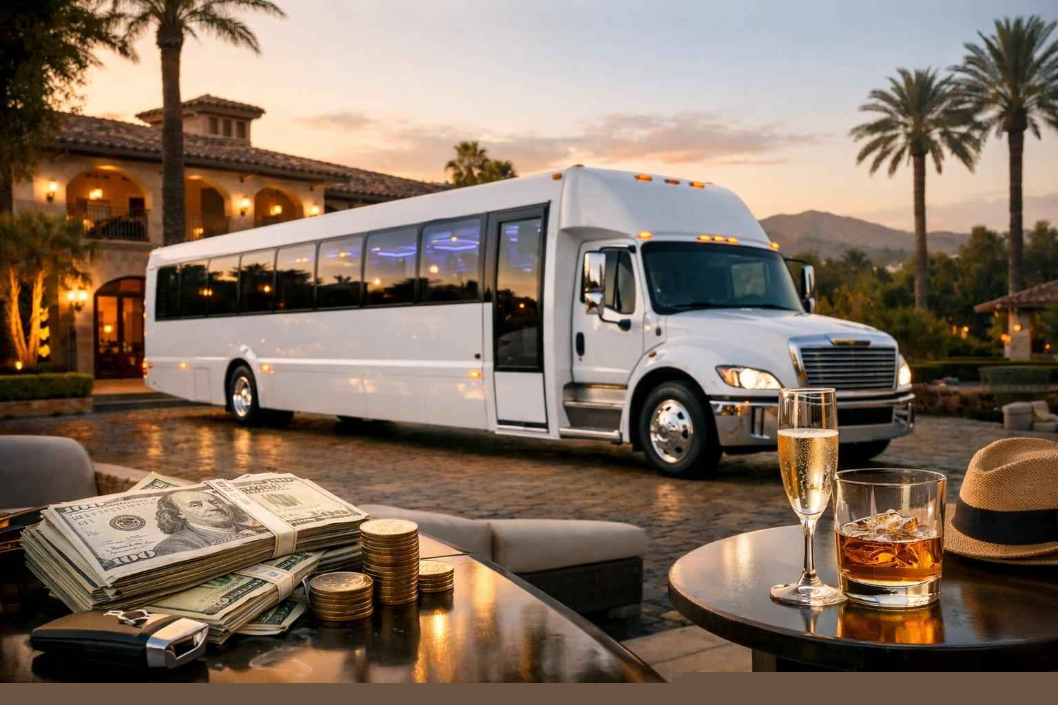 How Much Does White Party Bus Rental Cost In Rancho Santa Fe California?