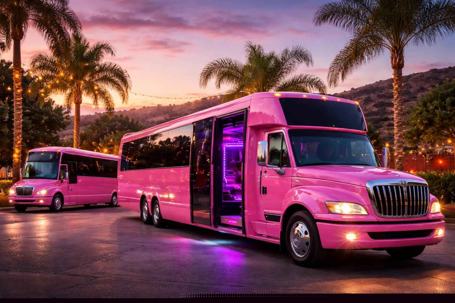 Jamul California Pink Party Buses