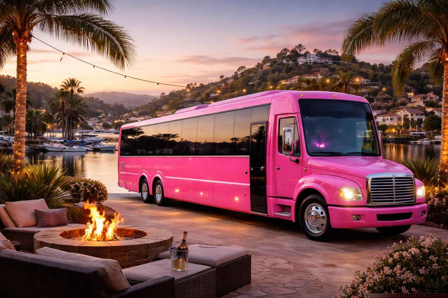 Lake San Marcos California Pink Party Bus Service