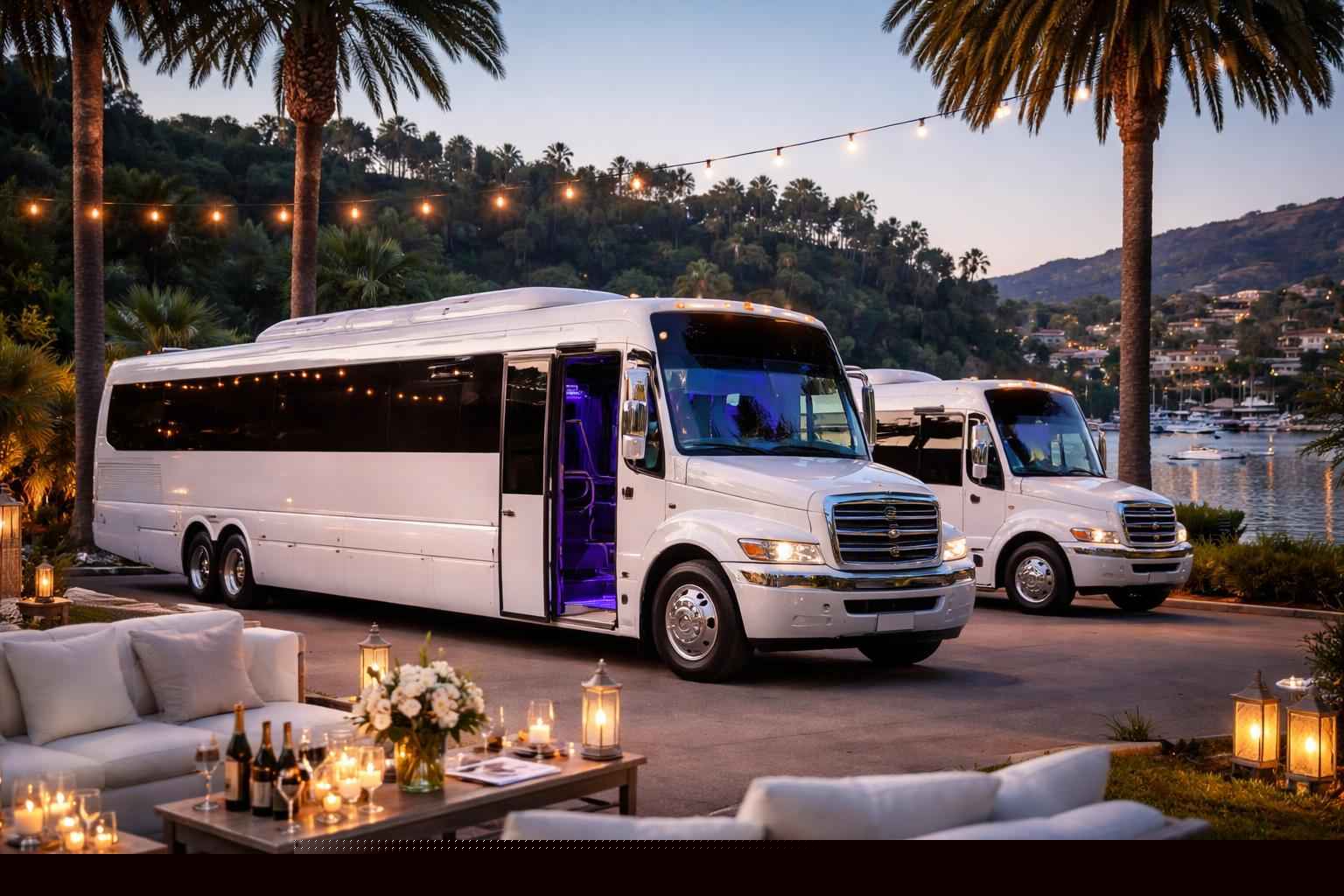 Lake San Marcos California White Party Buses