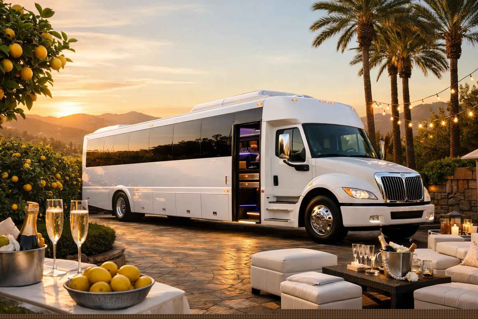 Lemon Grove California White Party Bus Rental