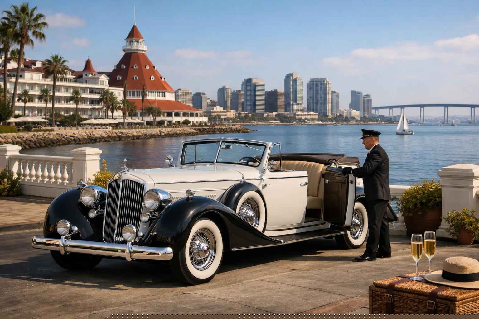 Luxury Antique Vehicle Rental With Driver In Coronado California