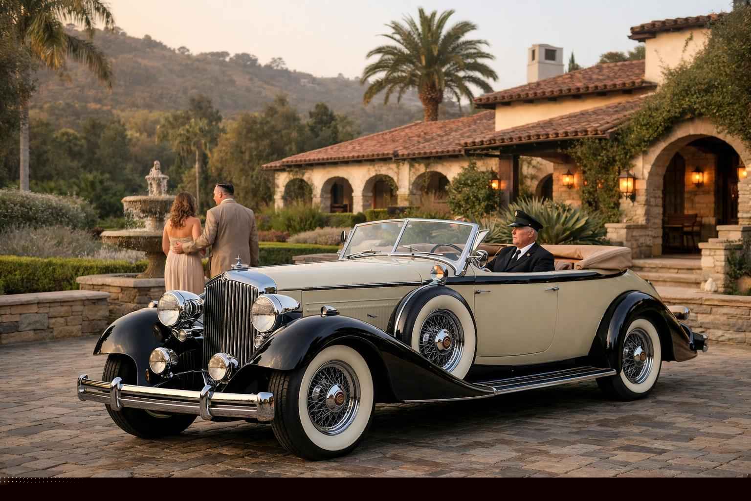 Luxury Antique Vehicle Rental With Driver In Rancho Santa Fe California