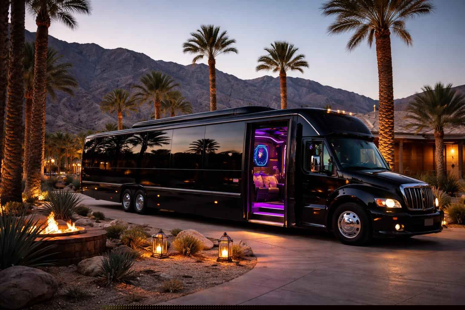 Luxury Black Party Bus Rental In Borrego Springs California