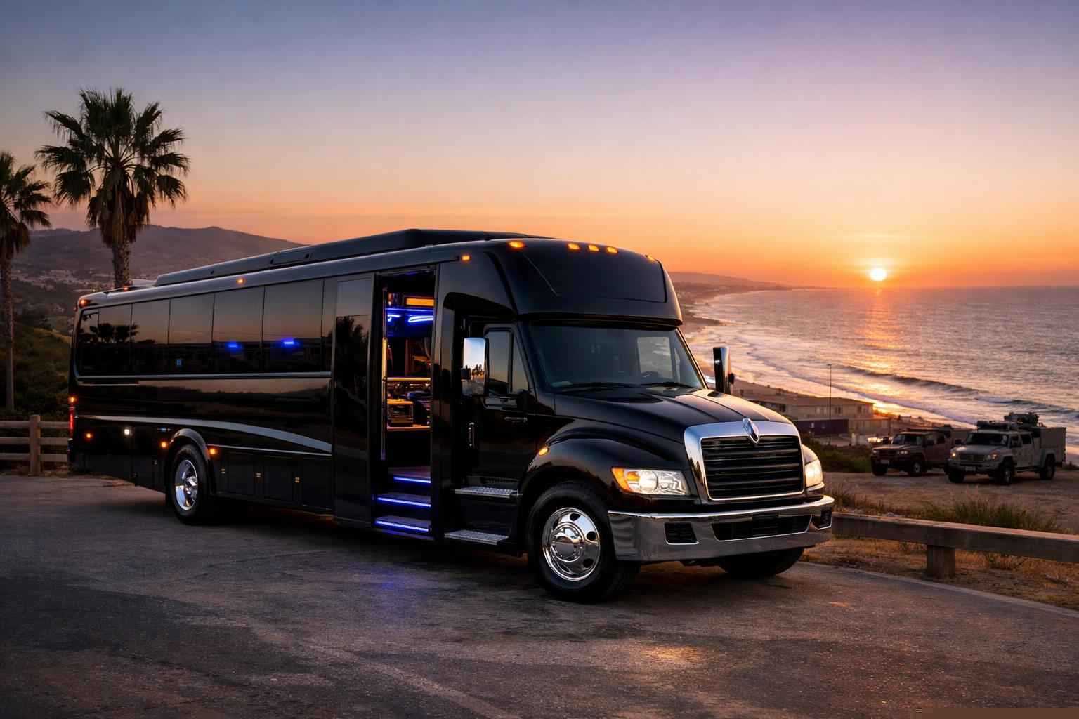Black Party Bus Rental In Camp Pendleton South California Luxury Black Party Bus Rental In Camp Pendleton South California