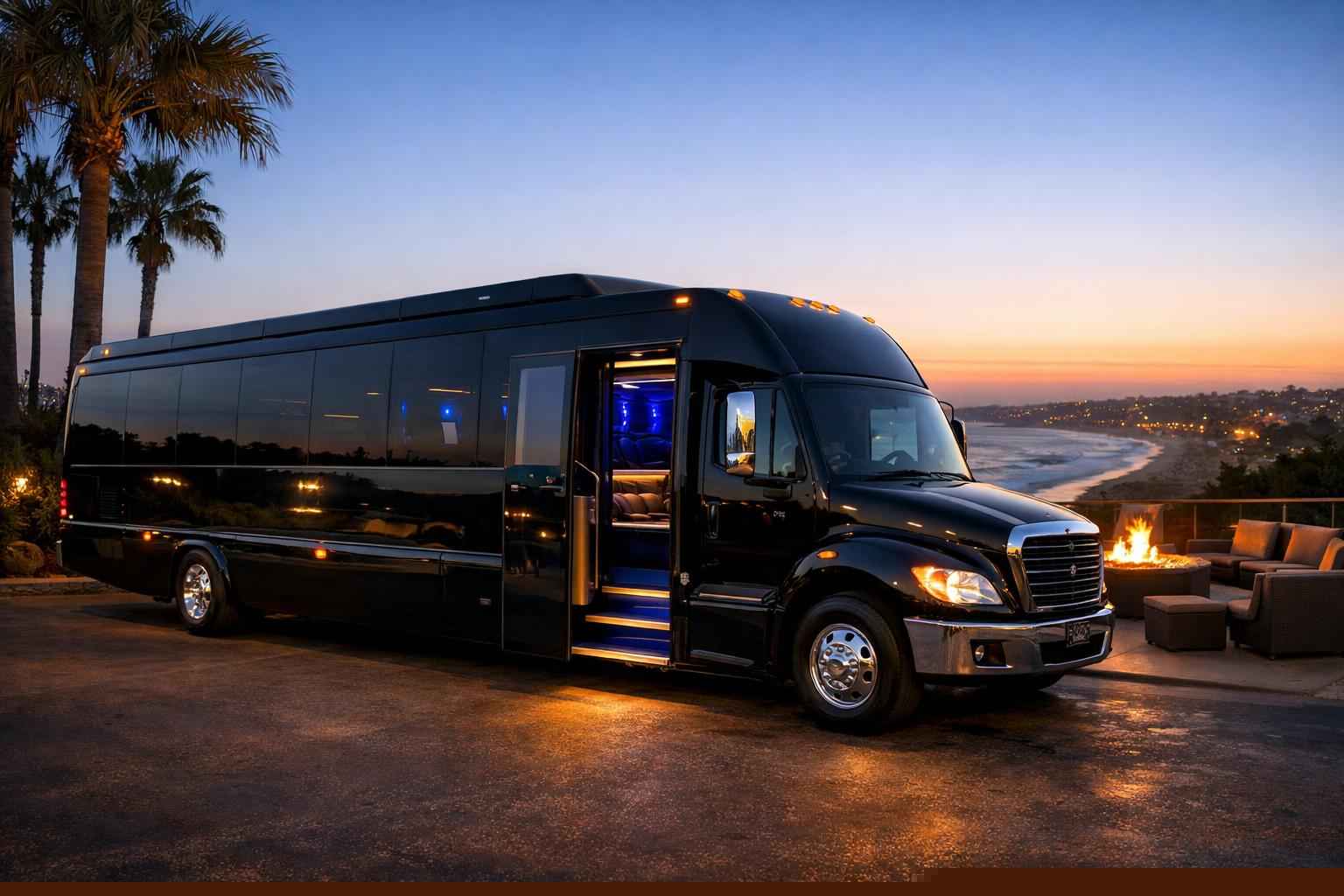 Luxury Black Party Bus Rental In Carlsbad California