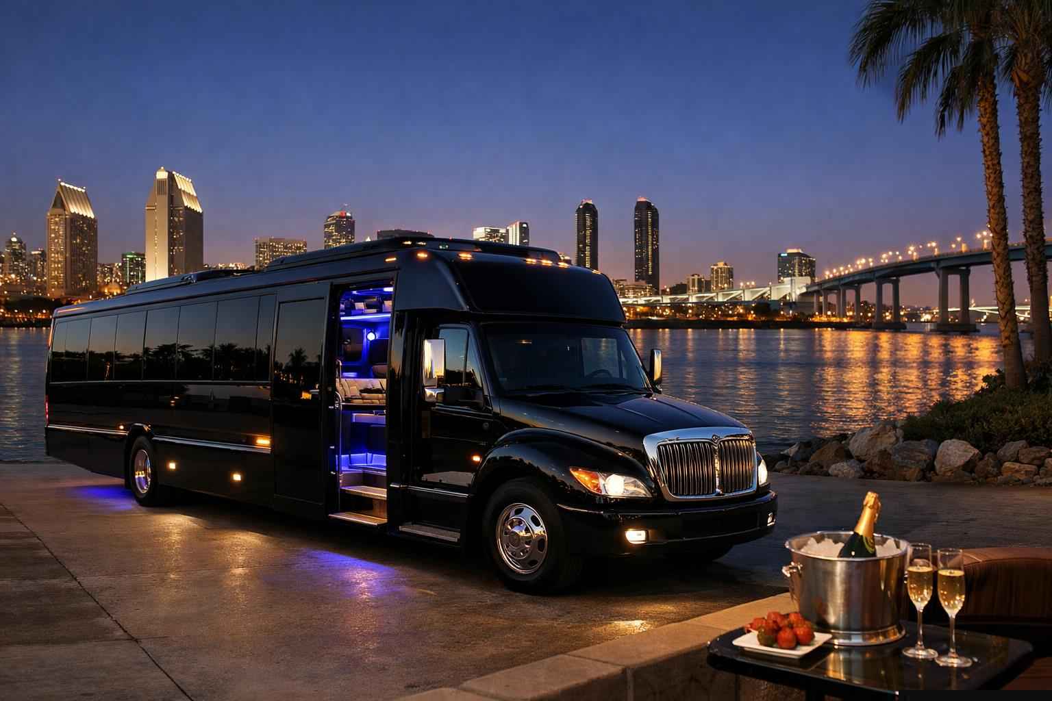 Luxury Black Party Bus Rental In Coronado California