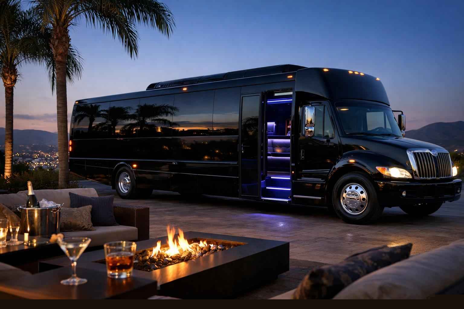 Luxury Black Party Bus Rental In El Cajon California