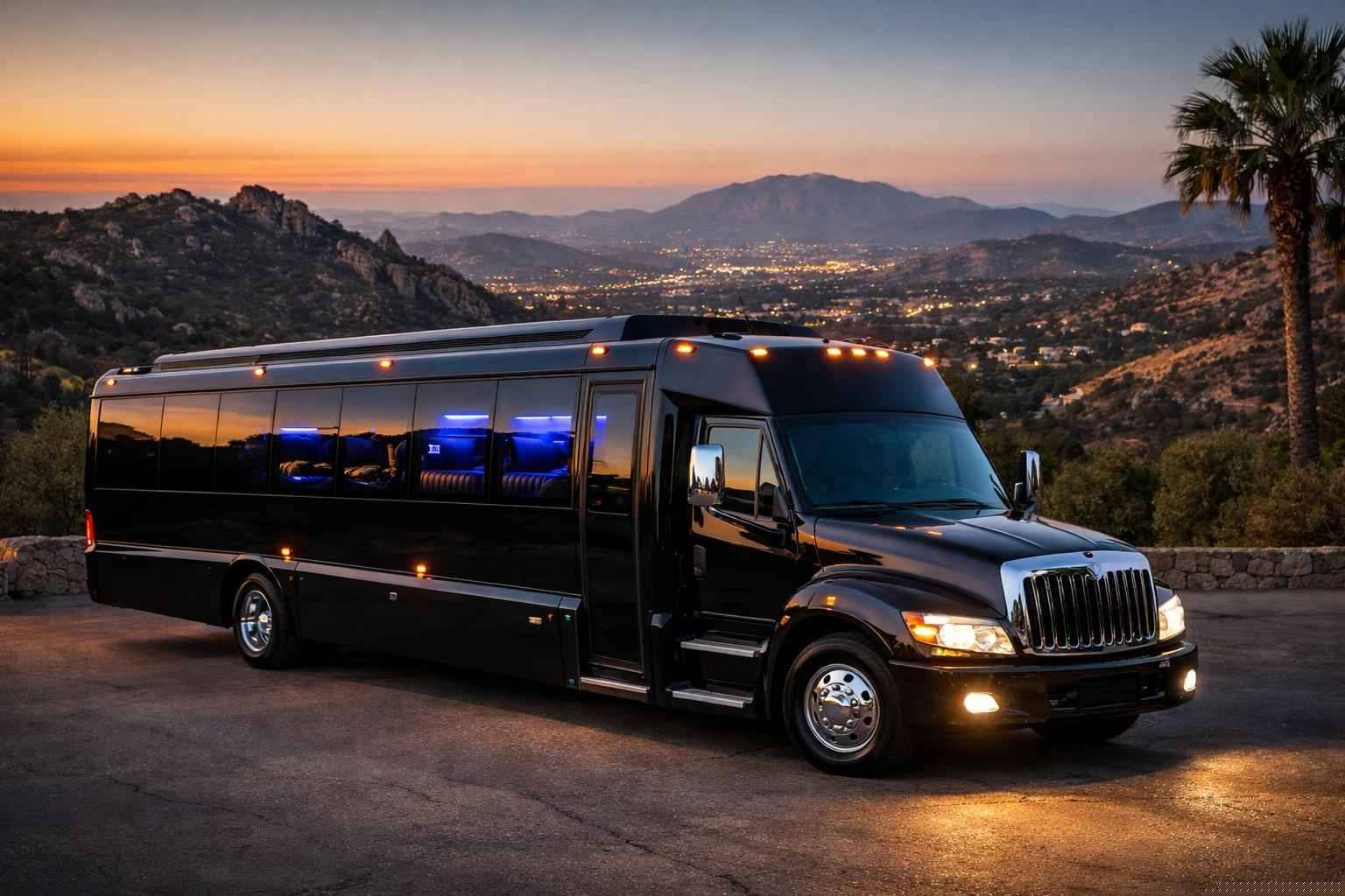 Luxury Black Party Bus Rental In Granite Hills California