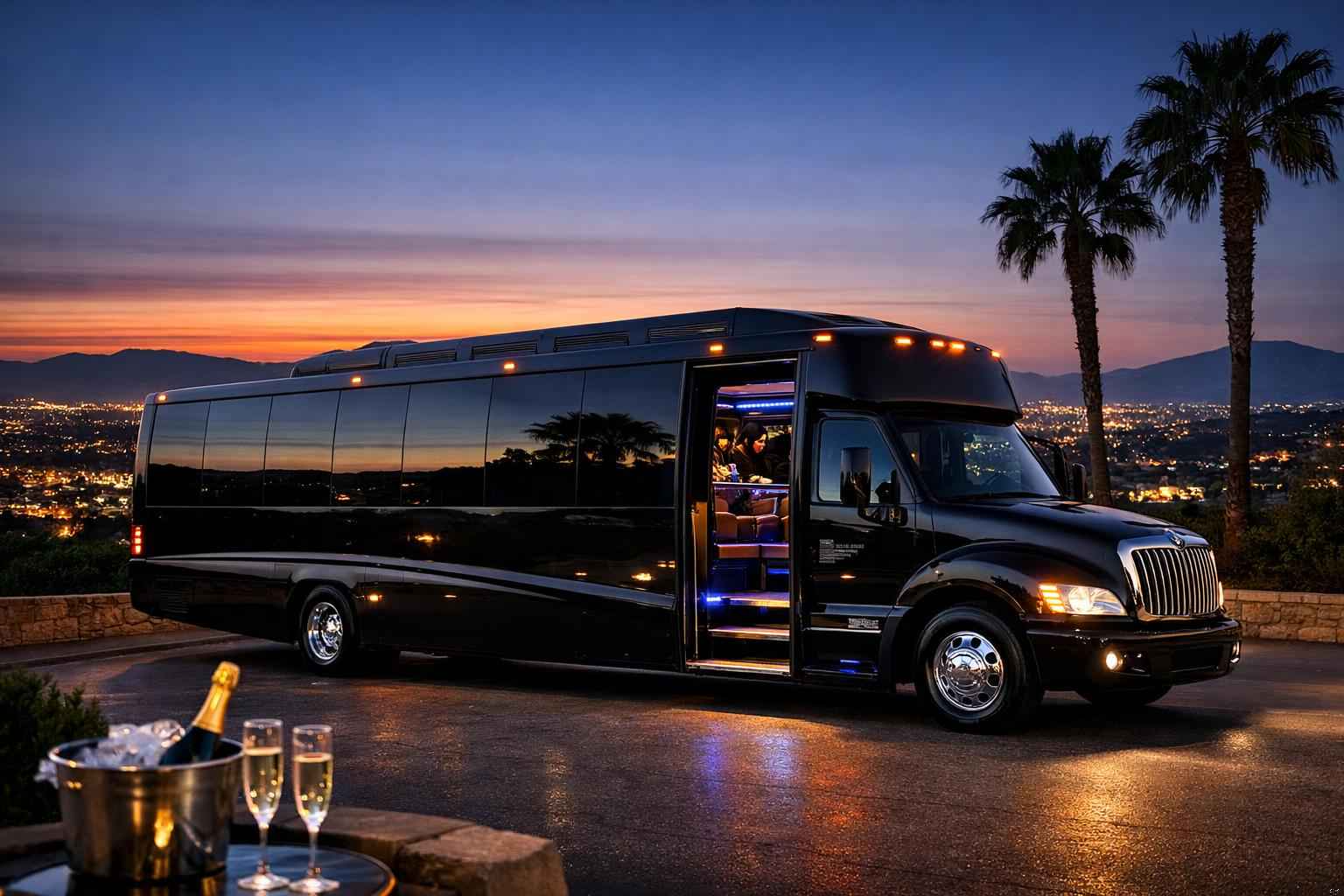 Luxury Black Party Bus Rental In La Mesa California