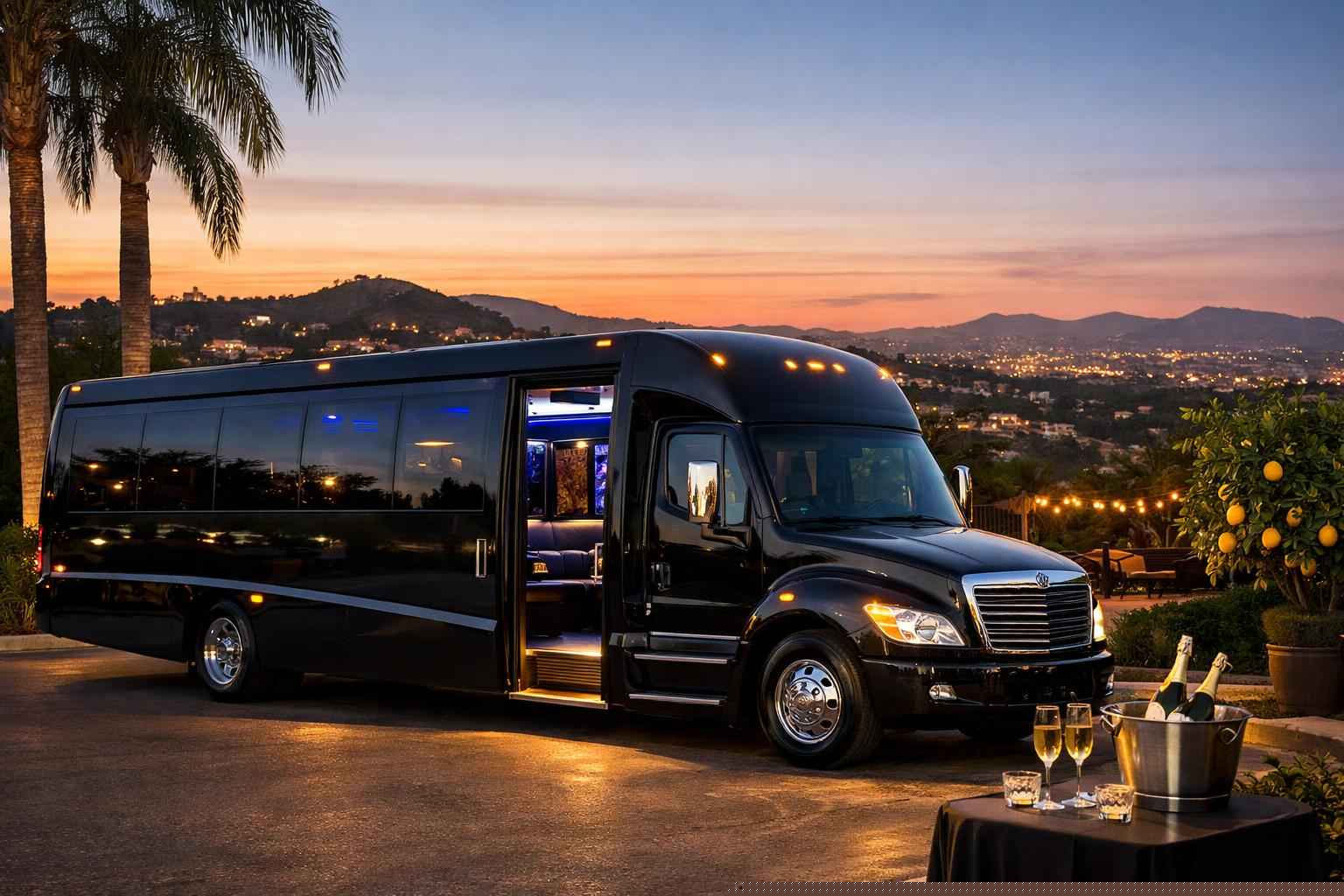 Luxury Black Party Bus Rental In Lemon Grove California