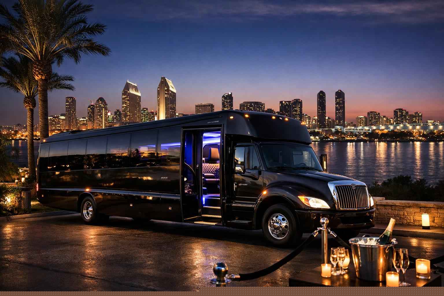 Luxury Black Party Bus Rental In National City California