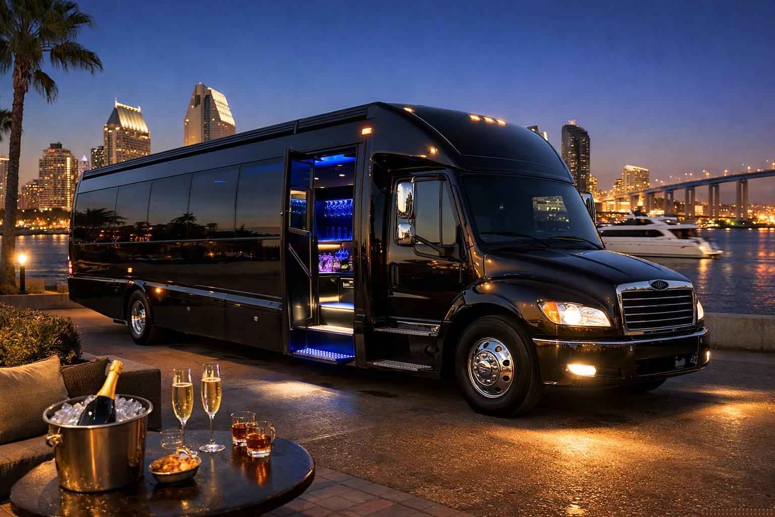 Luxury Black Party Bus Rental In San Diego California