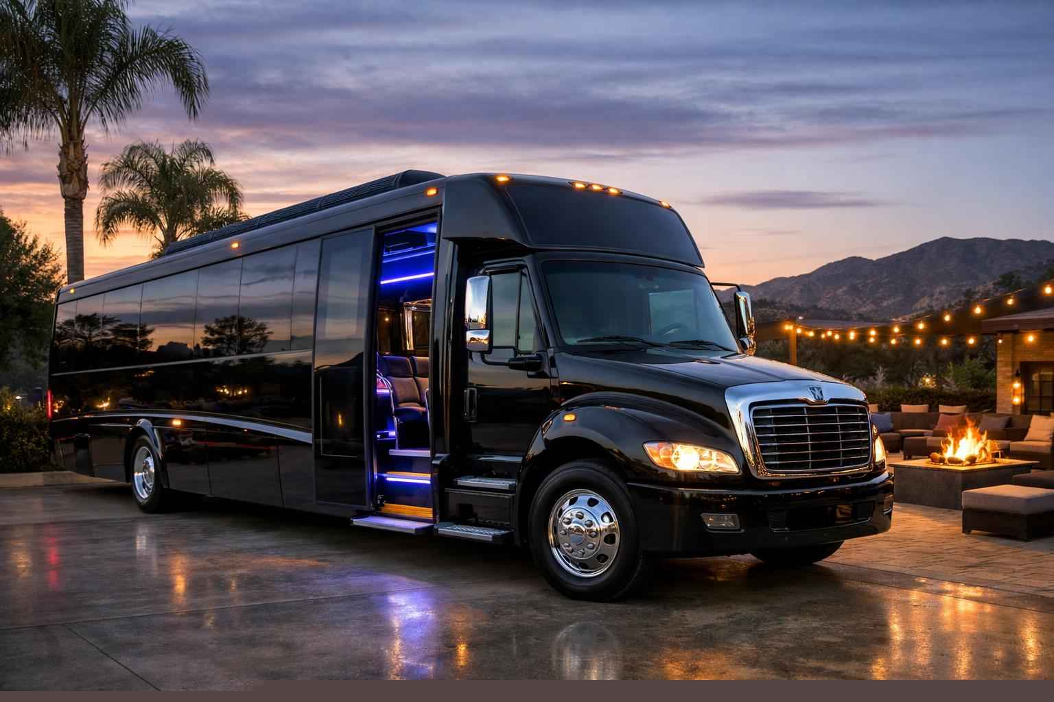Luxury Black Party Bus Rental In Santee California