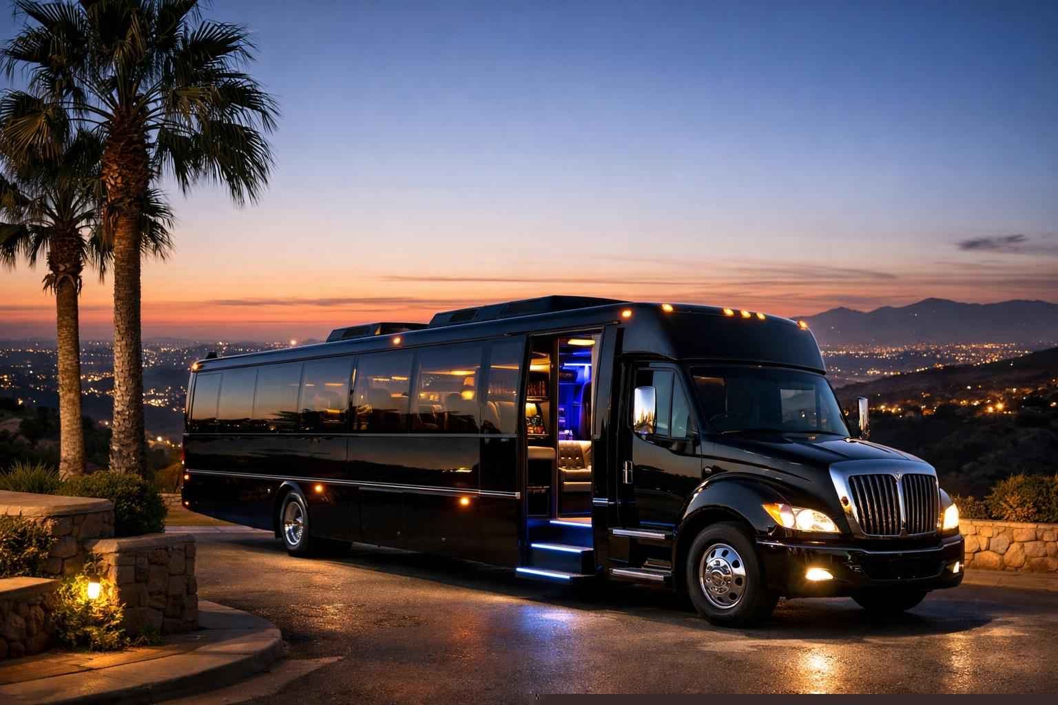 Luxury Black Party Bus Rental In Vista California