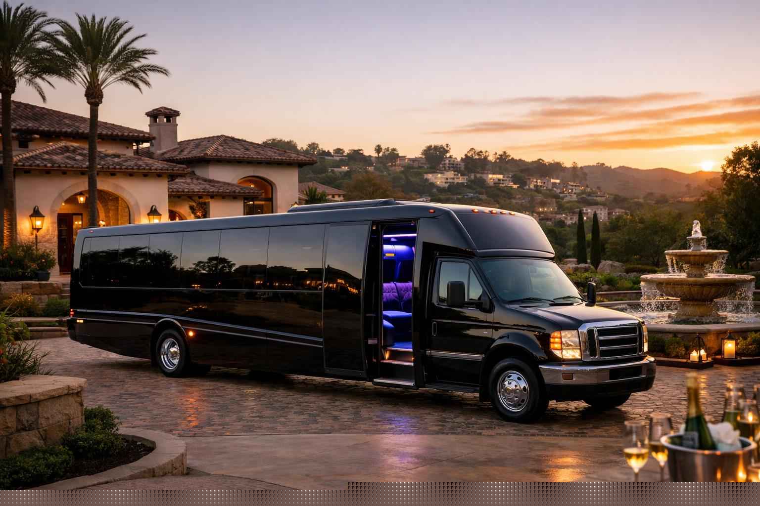 Limo Bus Rental In Rancho Santa Fe California Luxury Limo Bus Rental In Rancho Santa Fe California