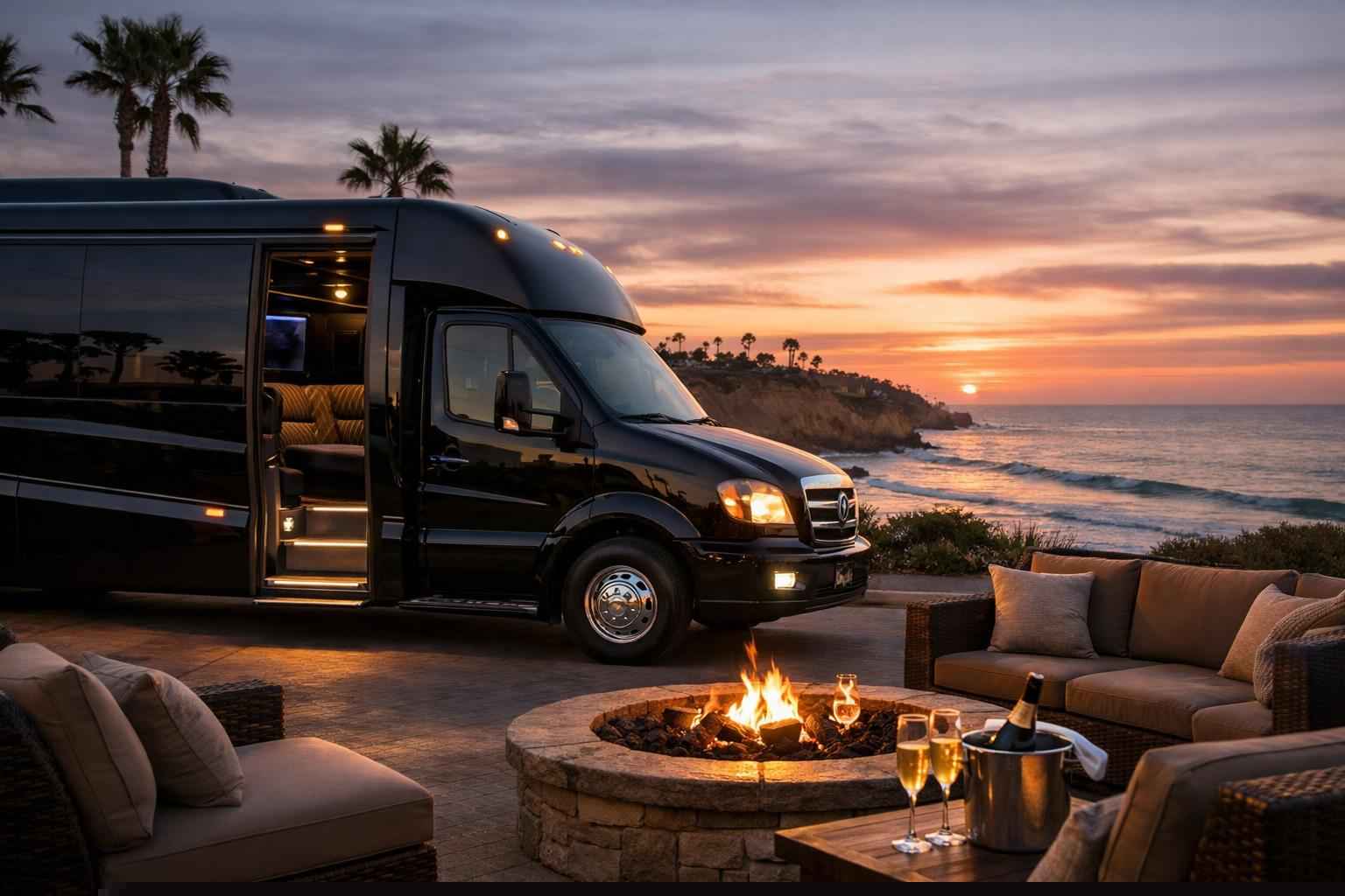 Luxury Limo Bus Rental In Solana Beach California